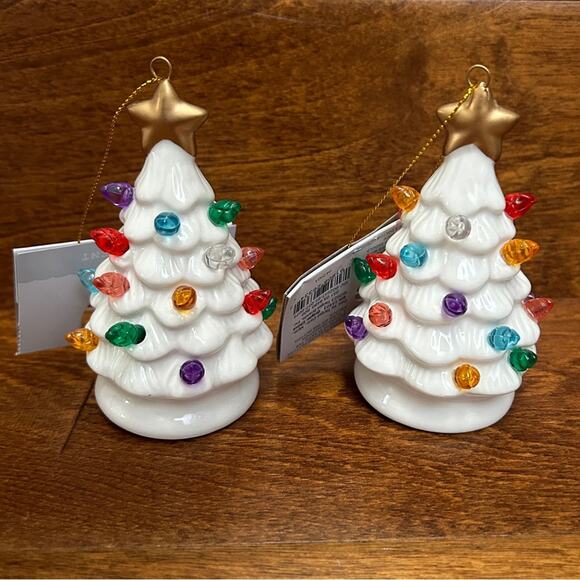 WONDERSHOP Pre Lit Christmas Tree Ornaments Ceramic Rare - Picture 1 of 2